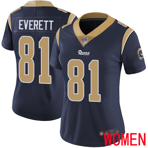 Los Angeles Rams Limited Navy Blue Women Gerald Everett Home Jersey NFL Football 81 Vapor Untouchable